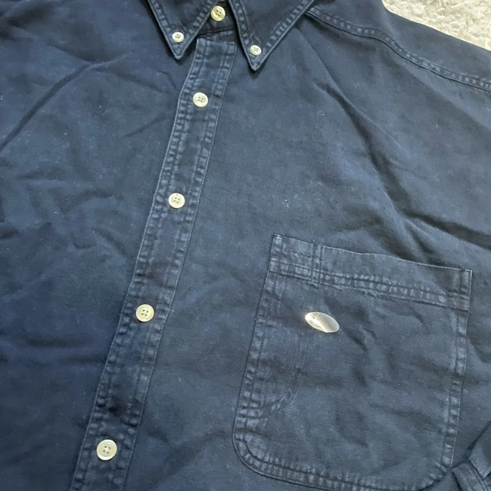 Men's Navy Blue Button-Down Shirt - Picture 4 of 13